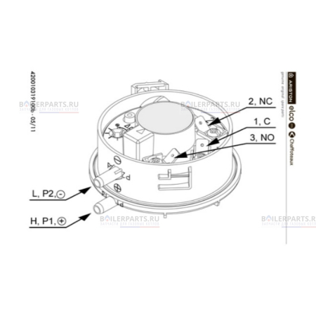 Пневмореле для котлов Ariston 65105687
