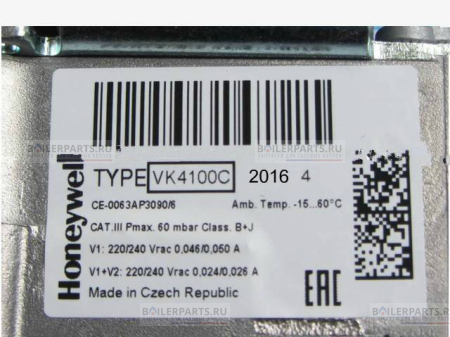 Газовый клапан Rp 1/2" 36 bar HONEYWELL VK4100C2016