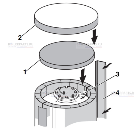 Теплоизоляция голубая 80 мм для котлов Buderus SU 1000/Bosch 63235044