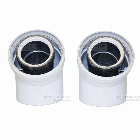 Труба LAS колено 45° 60/100 (2шт.) для котлов Viessmann 7194837