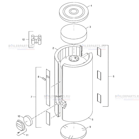Теплоизоляция голубая для котлов Bosch/Buderus/Junkers 87185418110