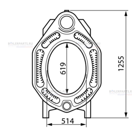 Секция котла GE515 (средняя) для котлов Bosch, Buderus 87185721890