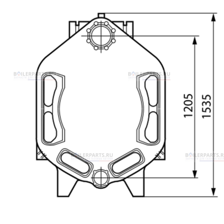 Секция котла GE615 (задняя) для котлов Bosch, Buderus 87185722160 [101]