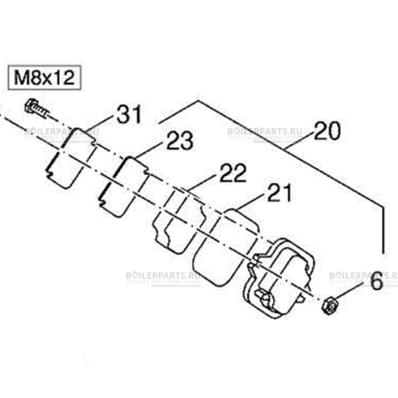 Теплоизоляция люка для чистки для котлов Bosch/Buderus/Junkers G615/GE615/G/GE615 16 8718584435 [161