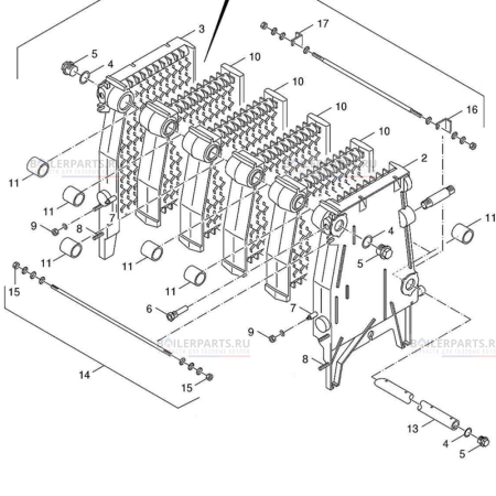 Распределяющая труба левая для котлов Bosch/Buderus/Junker 8718585136
