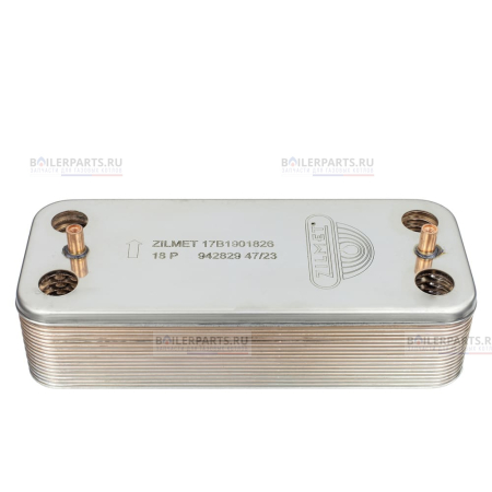 Теплообменник вторичный 190 мм 18 пластин FERROLI ZILMET 902613240