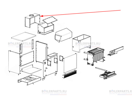 Стабилизатор тяги 12 секций задний для котлов Protherm 0020044662