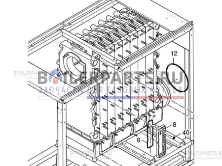Теплообменник 7-секционного котла GB402 для котлов Bosch, Buderus 87185721460