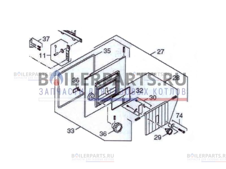 Зольная дверца для котлов Bosch/Buderus/Dakon 87399302320