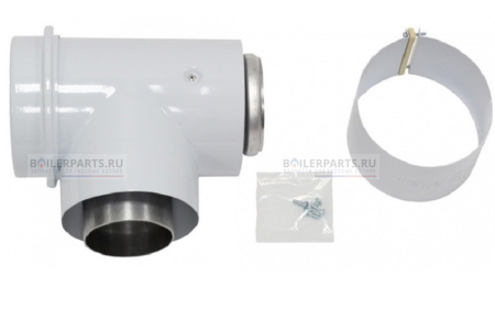 Тройник 87° с ревизией VAILLANT 80/125 303612