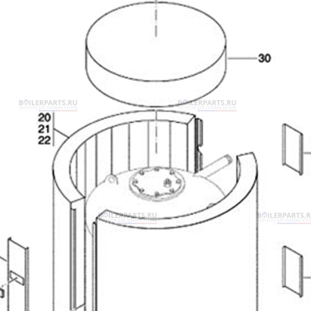 Теплоизоляция левая часть 80 мм для котлов Buderus/Bosch 63012555