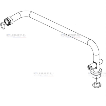Труба обратной линии для котлов Bosch/Buderus/Junkers U052-24 T/U054-24 T 87167625240