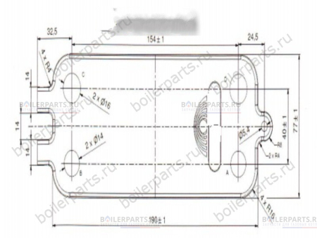 Теплообменник вторичный 190 мм 20 пластин BOSCH ZILMET 8716771988