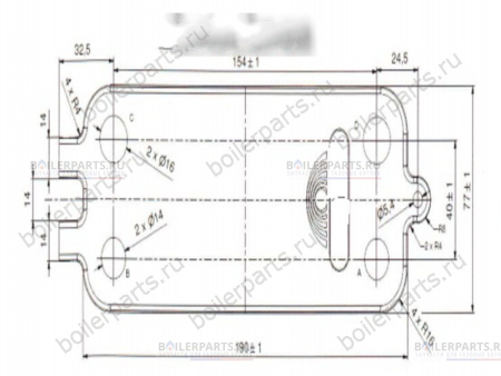 Теплообменник вторичный 190 мм 18 пластин BOSCH ZILMET 8716771039