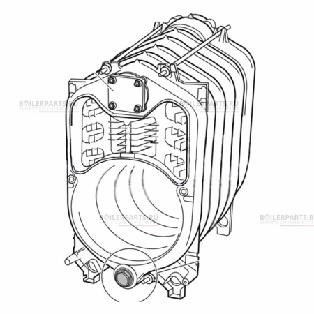 Блок котловой 7 секций (в сборе) для котлов Bosch/Buderus/Junkers 8718584996 [101]