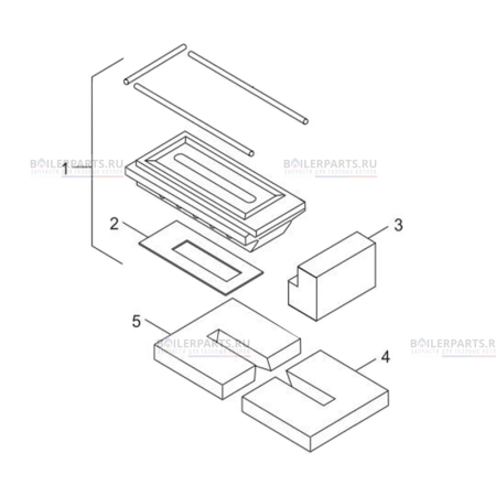 Шамотный кирпич верхний для котлов Bosch/Buderus S121-2 38 кВт 8738123973
